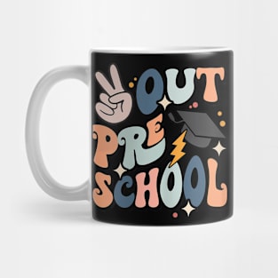 Groovy Last Day Of School Preschool Peace Out Preschool Mug